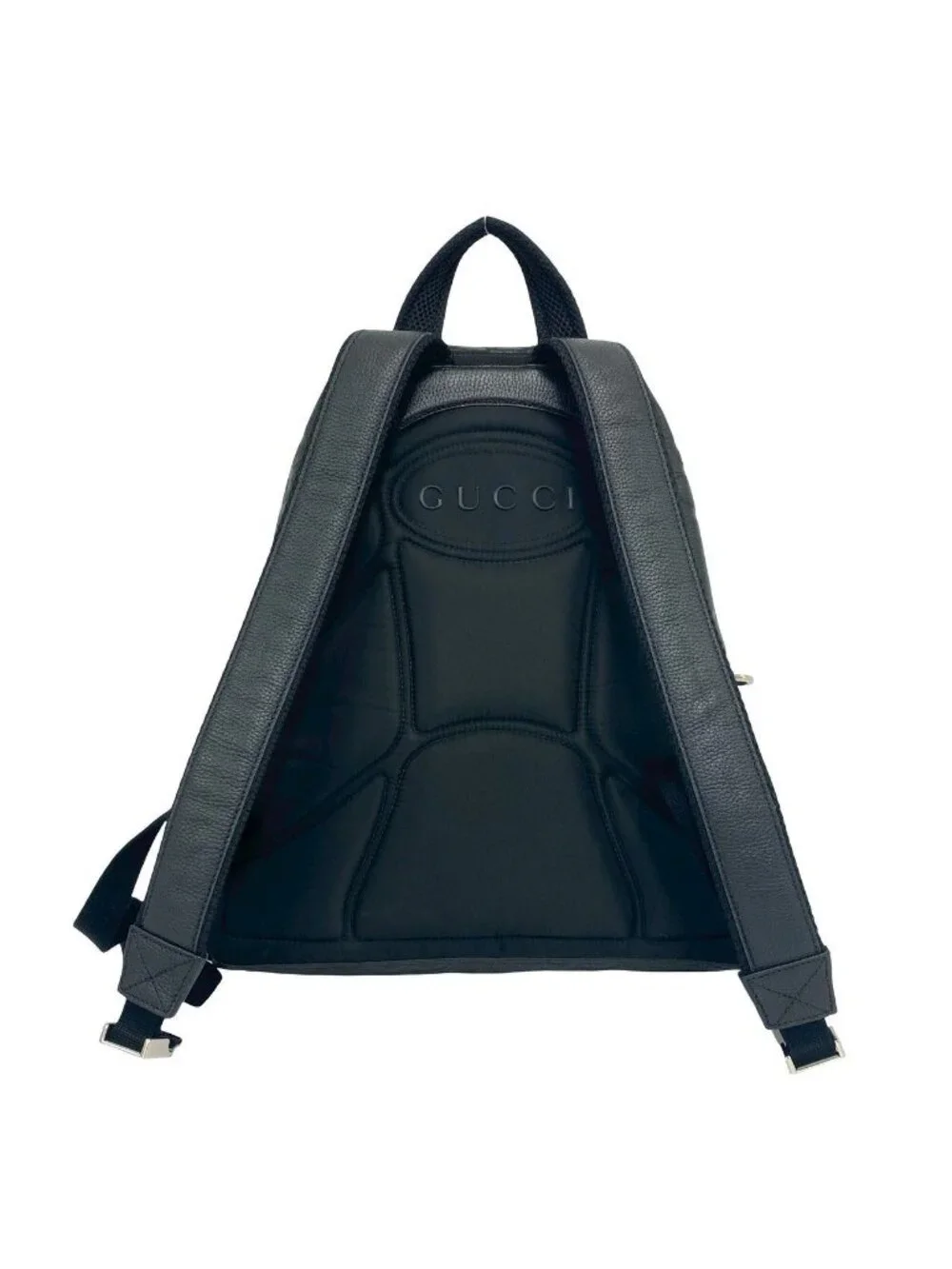 Gucci Jumbo GG Logo Leather Backpack Black